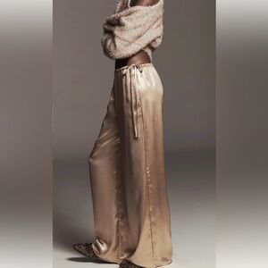 Anthropologie Maeve Liquid Shine Party Pull-On Pants